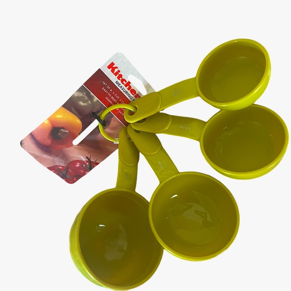Rare KitchenAid Set of 4MCM Color Avocado Green Meas. Cups 1/4, 1/3, 1/2 & 1-cup - Picture 1 of 4
